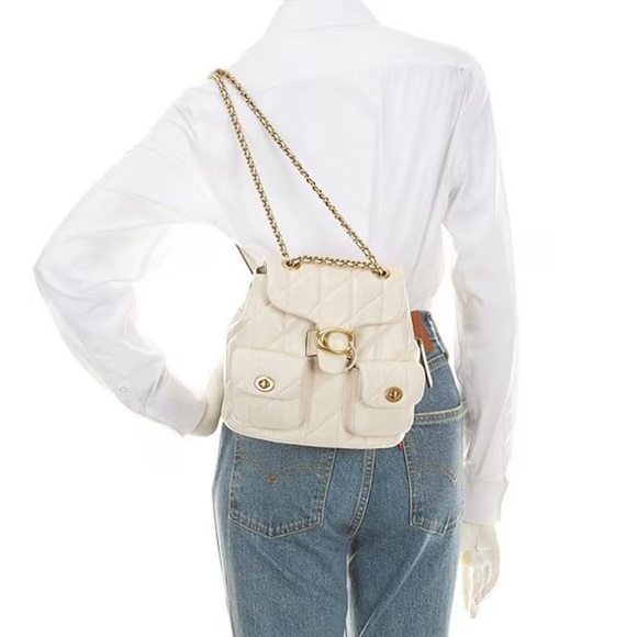 COACH Quilted Tabby Convertible Backpack - Color Chalk - Picture 6 of 14